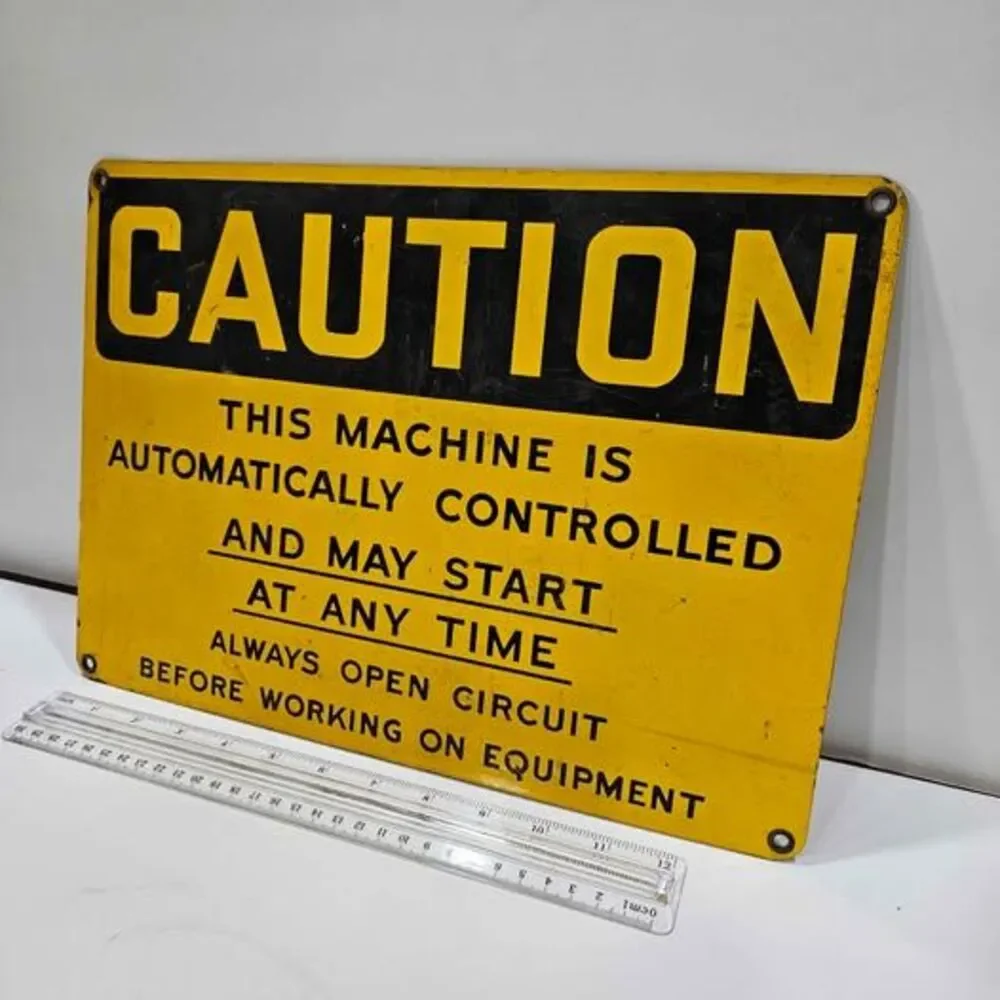 Caution Safety Sign for Auto Controlled Machine